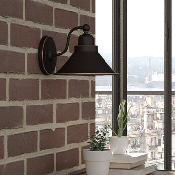 Artsy Wall 1 - Light Dimmable Mission Dust Bronze/Copper Barn Light